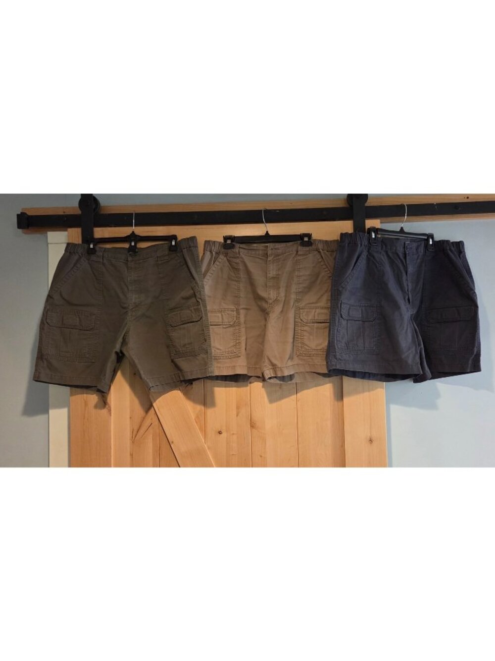 Lot of 3 Savane 7" Safari Cargo Shorts Mens 38 Canvas Elastic Waist Gorpcore
